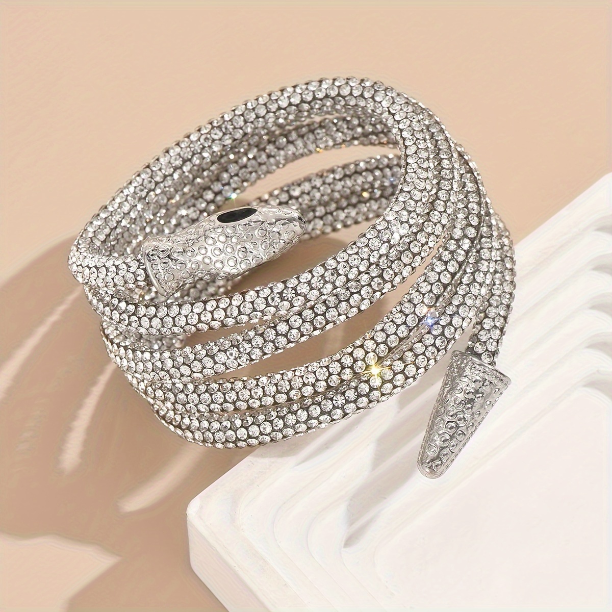 Stylish Rhinestone Simulated Snakelike Winding Arm Chain